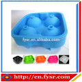 2015 New Design Bar Accessories Type 4 Cavity Silicone Ice Ball Mold Tray/ Silicone Whisky Ice Ball Maker